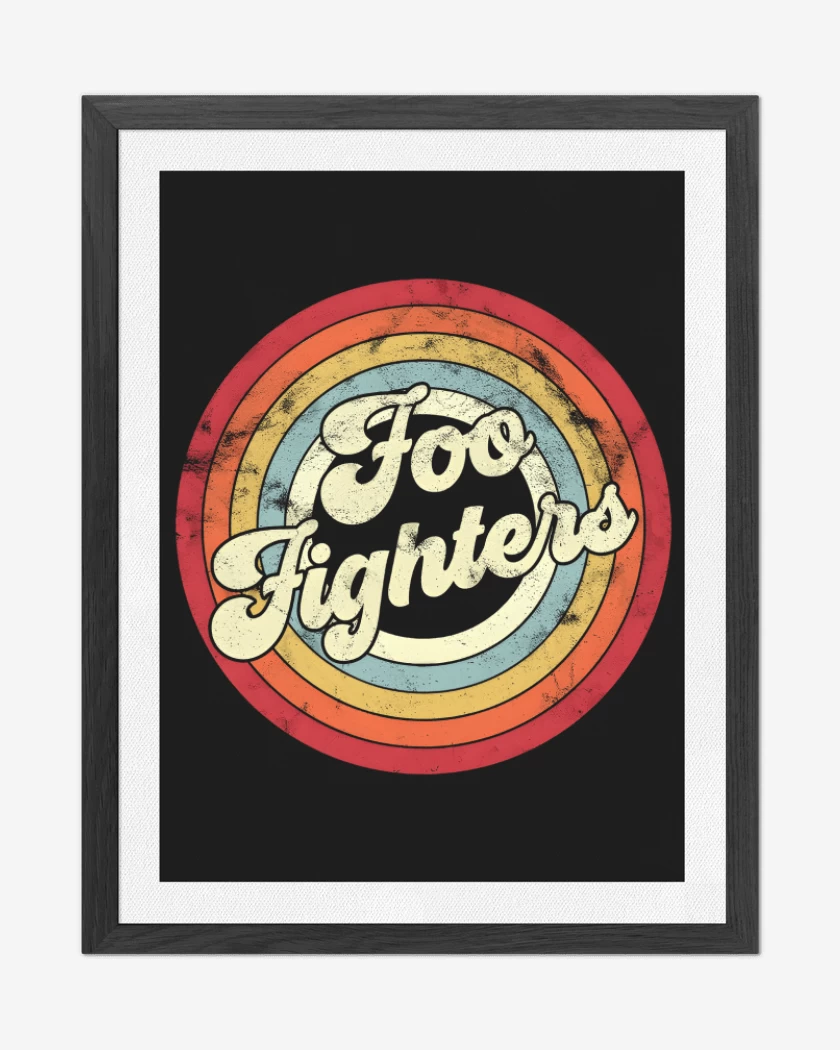 Cuadro decorativo Negro de Foo fiighters retro