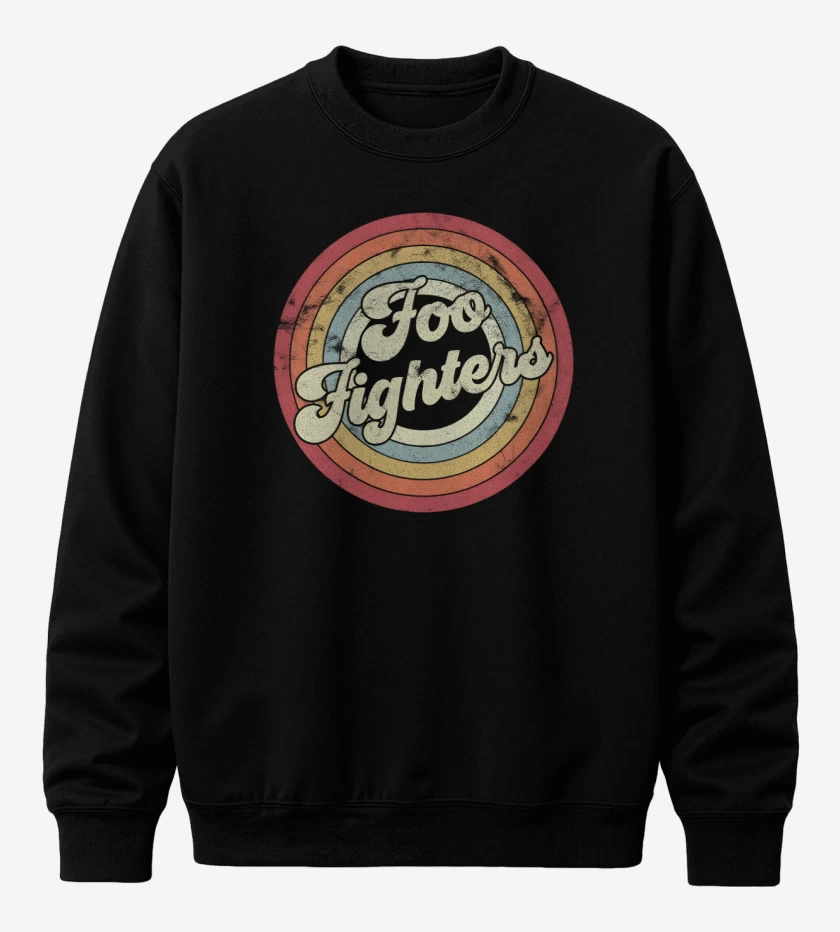 Poleron polo Negro de Foo fiighters retro
