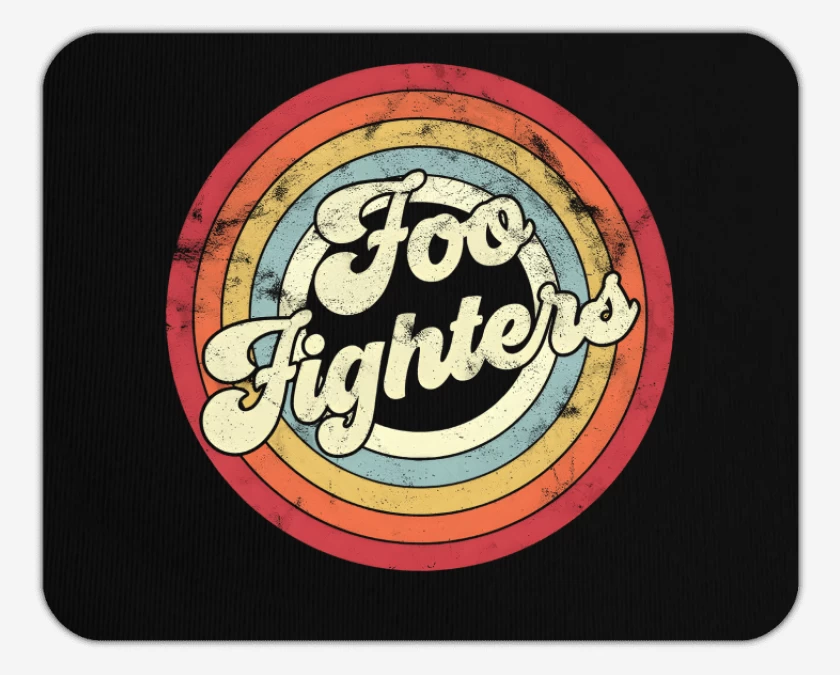 Mousepad Negro de Foo fiighters retro