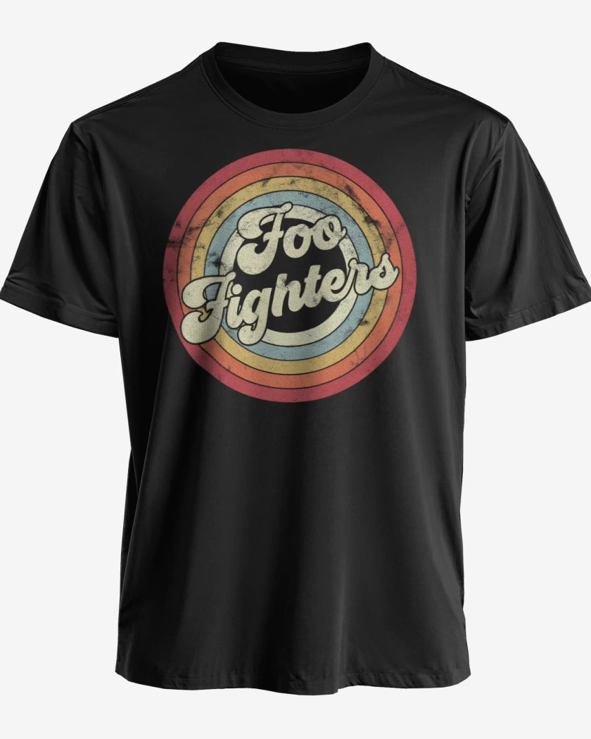 Polera premium Negro de Foo fiighters retro