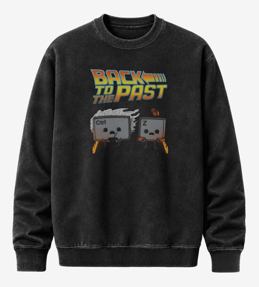 Poleron Polo Acid Wash Negro de Back to the past