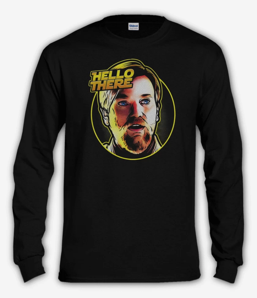 Polera manga larga Negro de Hello There 