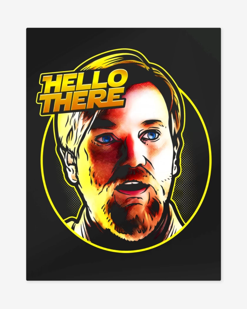 Print metalico Negro de Hello There 