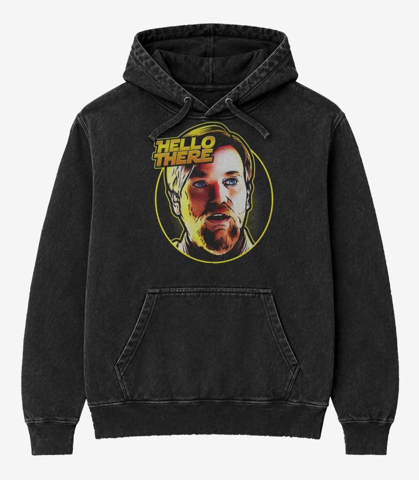 Poleron Canguro Acid Wash Negro de Hello There 