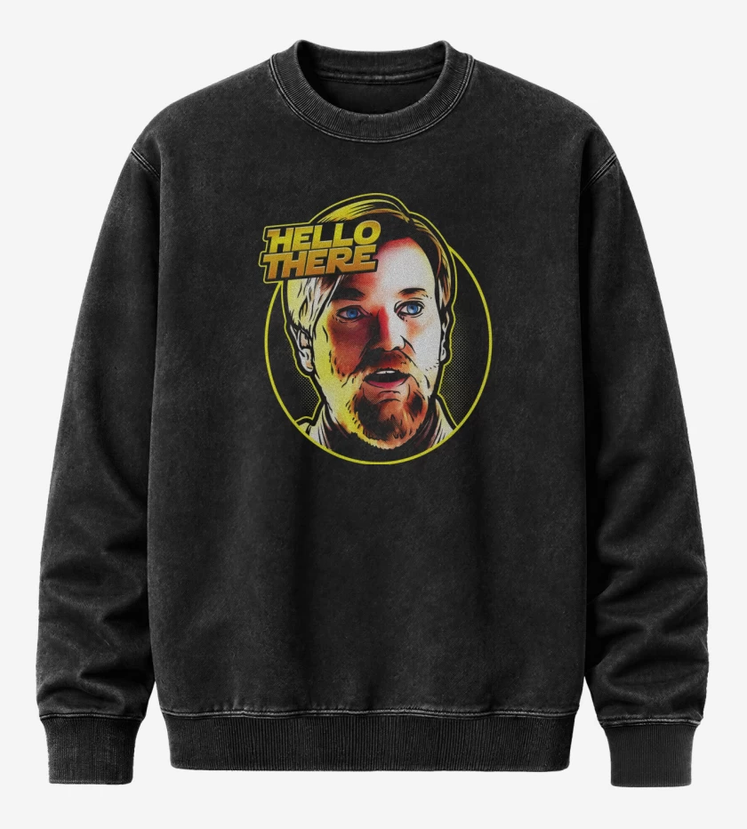 Poleron Polo Acid Wash Negro de Hello There 