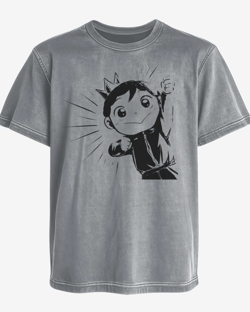Polera desgastada Gris Melange de Bojji 