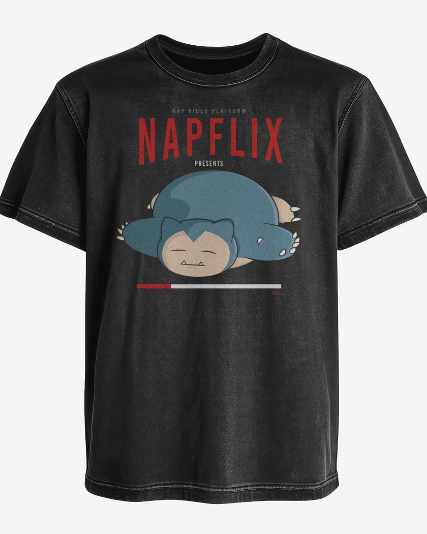 Polera desgastada Negro de Napflix