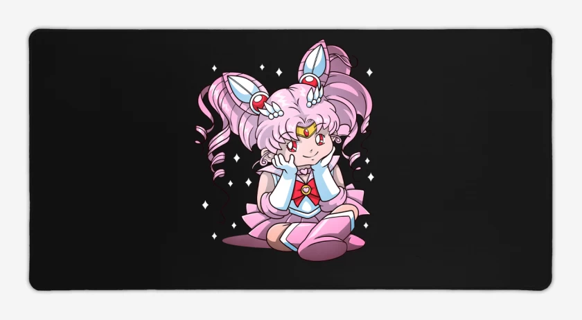 Mouse pad Gamer Negro de Chibi Moon
