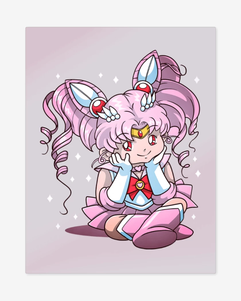 Print metalico Rosa Pastel de Chibi Moon