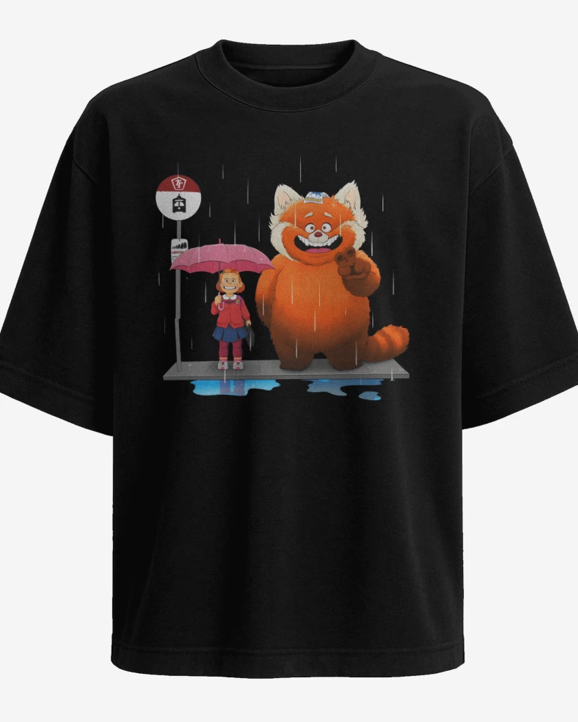 Polera Oversize Negro de Red Totoro