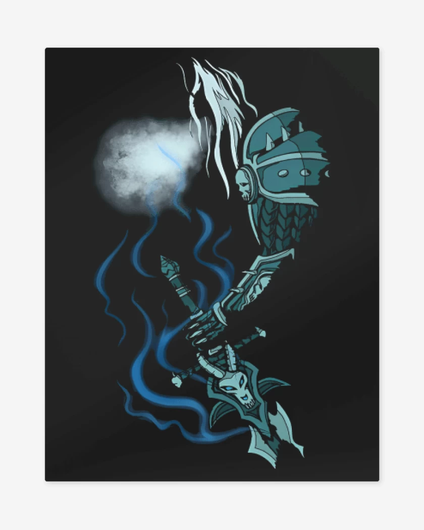 Print metalico Negro de Arthas Frostmourne