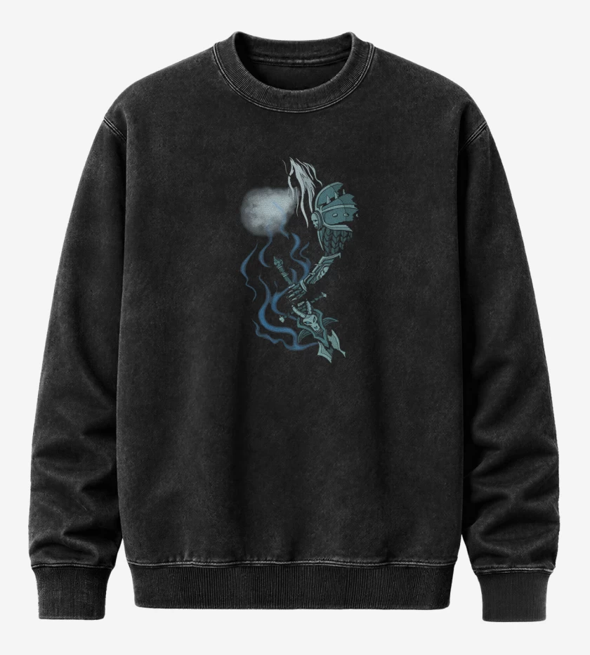 Poleron Polo Acid Wash Negro de Arthas Frostmourne