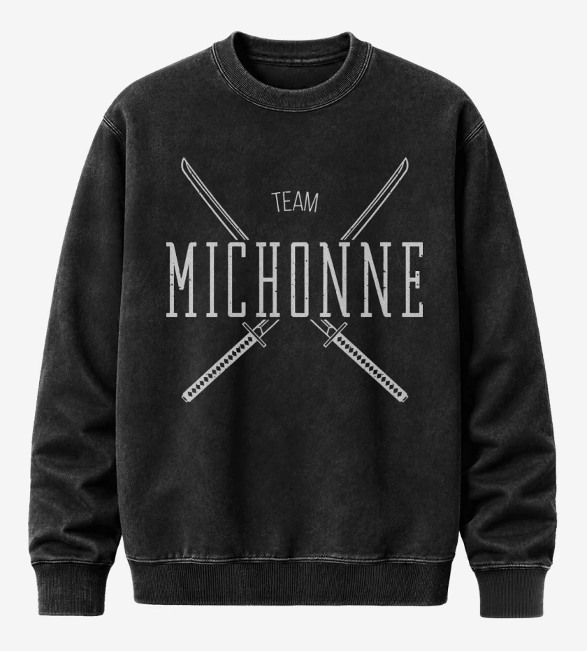 Poleron Polo Acid Wash Negro de Team Michonne