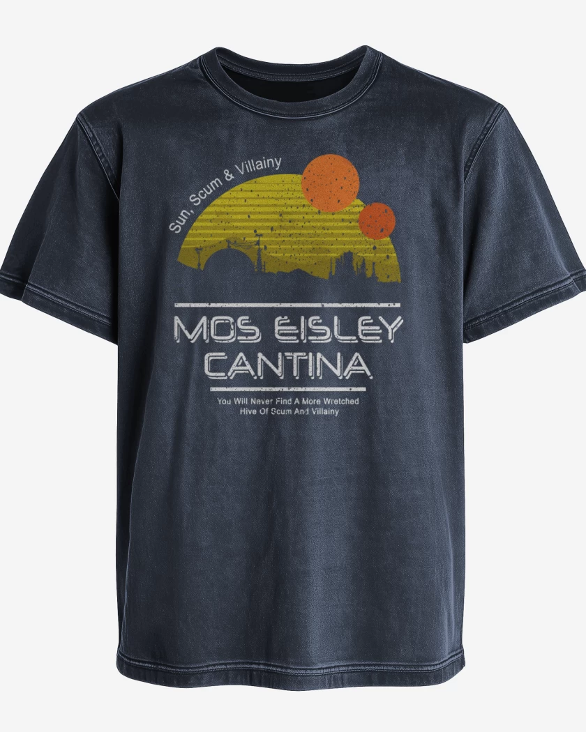 Polera desgastada Azul Marino de Mos Eisley Cantina