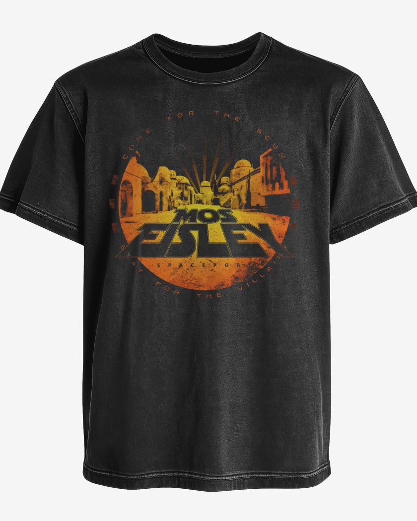 Polera desgastada Negro de Mos Eisley