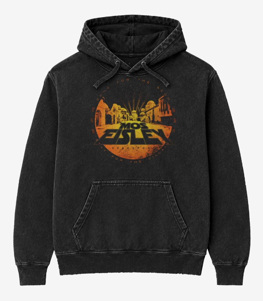 Poleron Canguro Acid Wash Negro de Mos Eisley