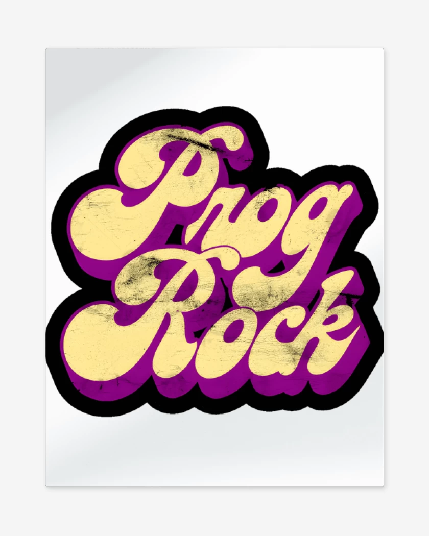 Print metalico Blanco de Prog Rock
