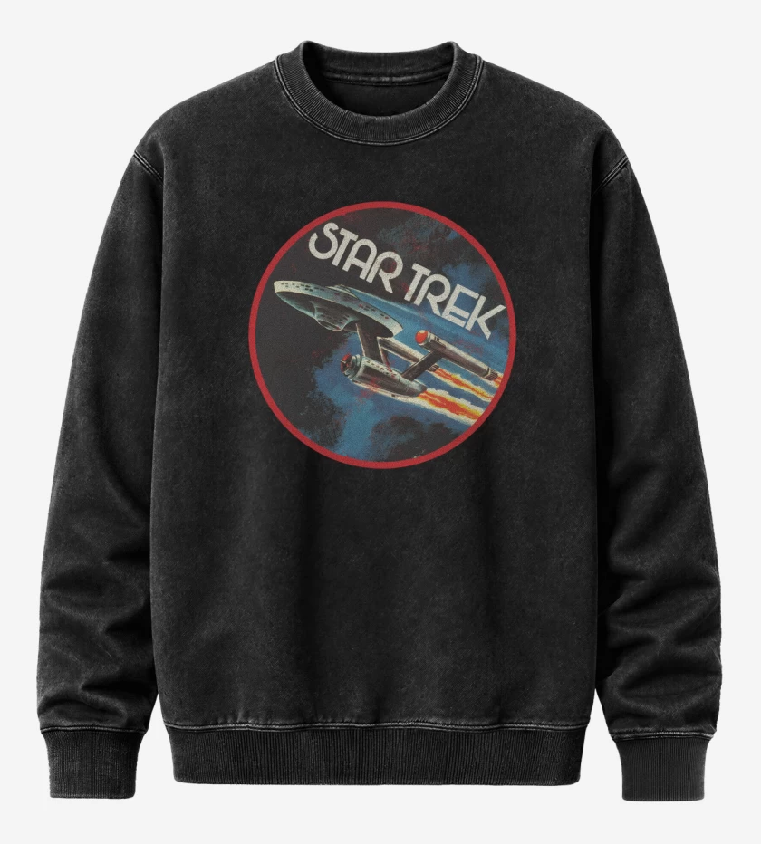 Poleron Polo Acid Wash Negro de Star trek enterprise