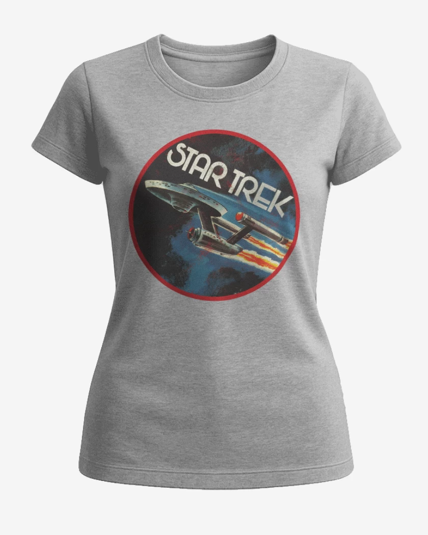 Polera de Mujer Gris Melange de Star trek enterprise