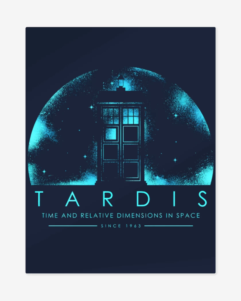 Print metalico Azul Marino de TARDIS