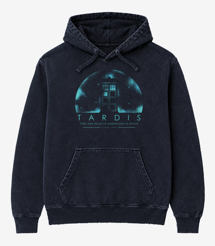 Poleron Canguro Acid Wash Azul Marino de TARDIS