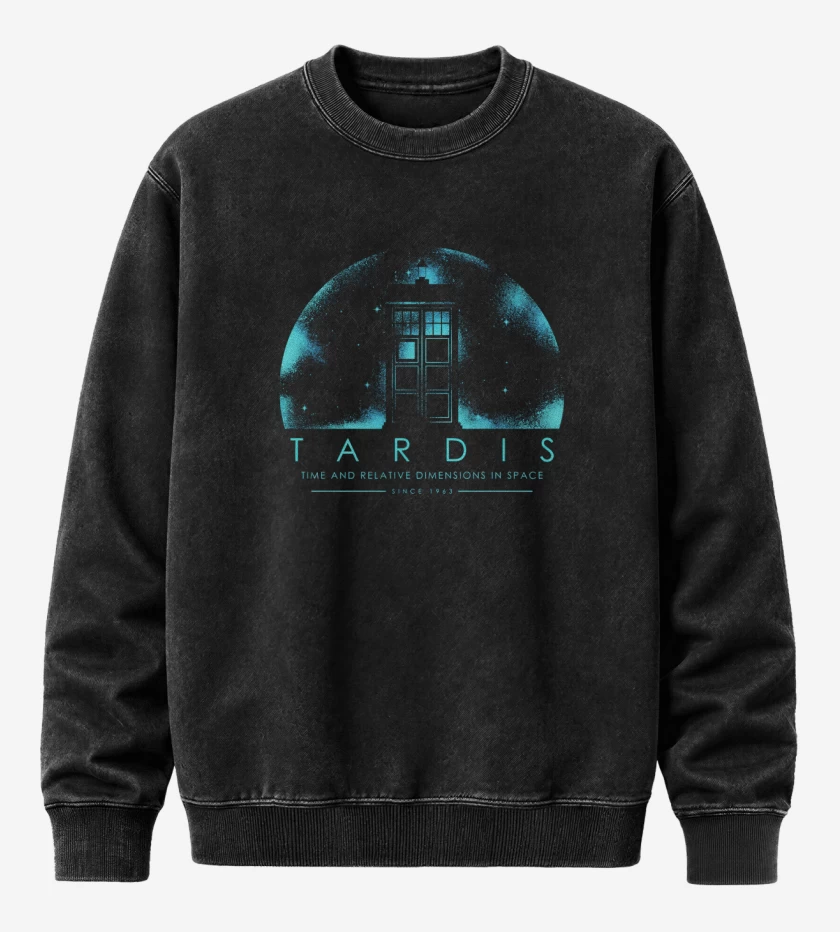 Poleron Polo Acid Wash Negro de TARDIS