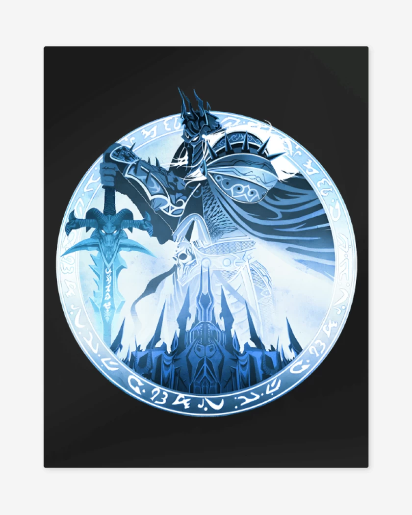 Print metalico Negro de Arthas Rey Lich