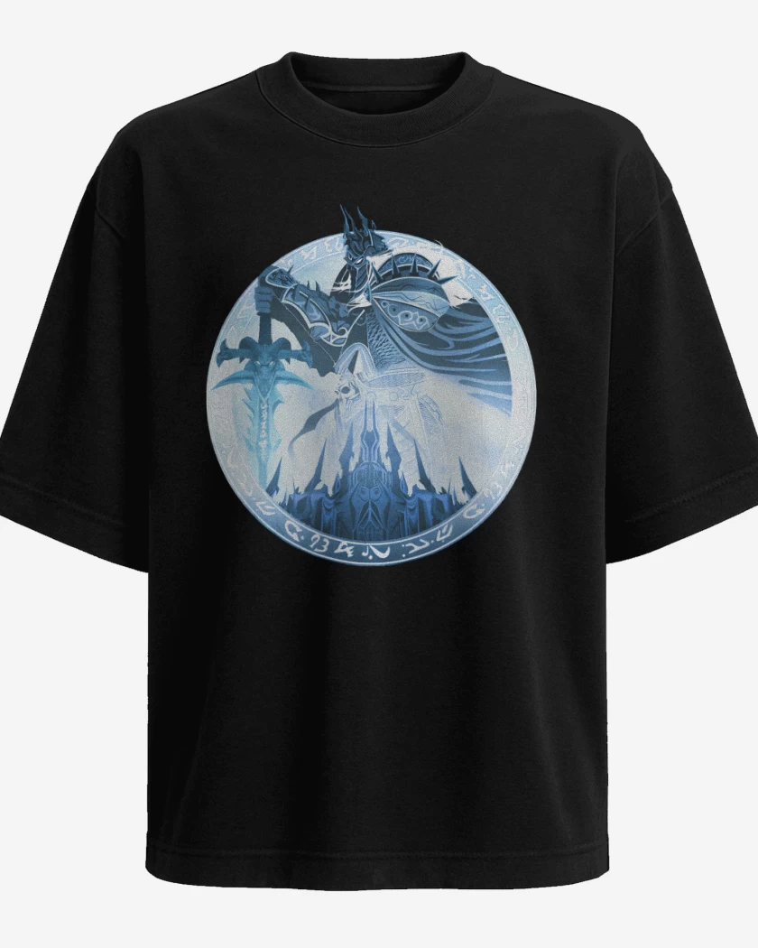 Polera Oversize Negro de Arthas Rey Lich