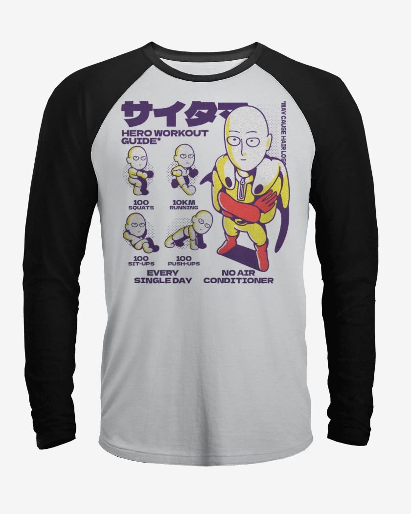 Polera Raglan Guía de Entrenamiento de Saitama