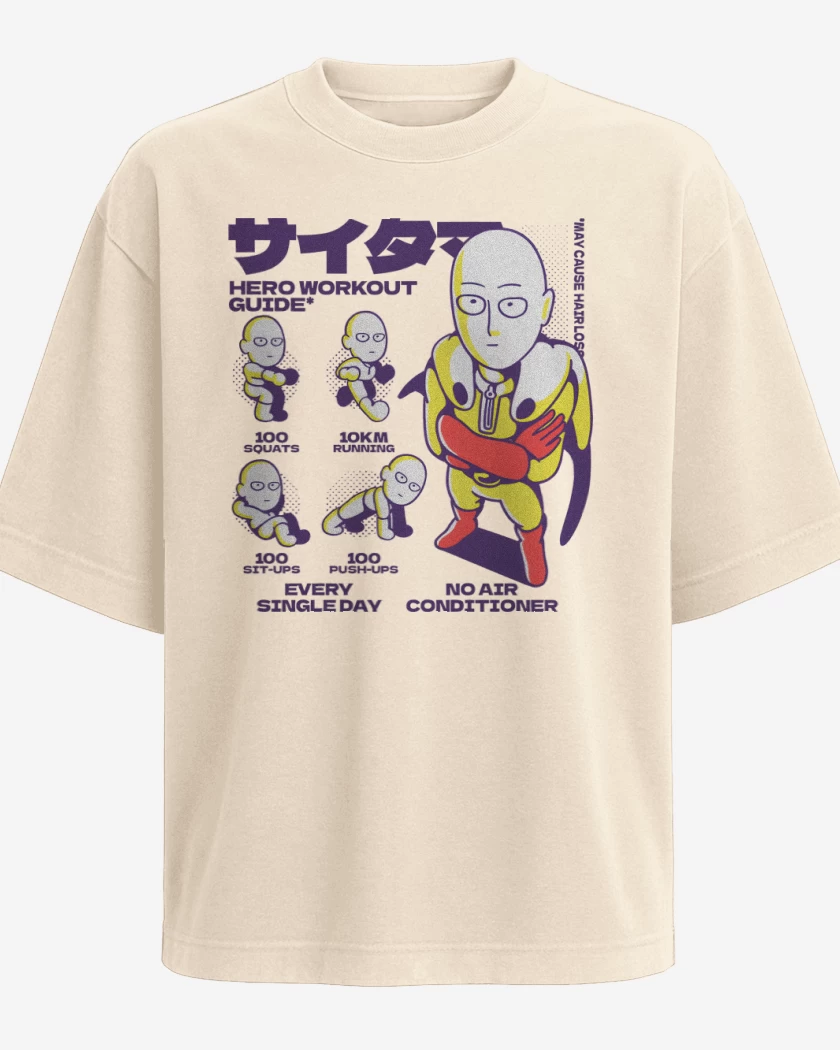Polera Oversize Guía de Entrenamiento de Saitama