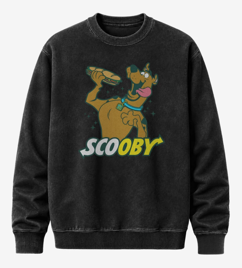 Poleron Polo Acid Wash Negro de Scooby