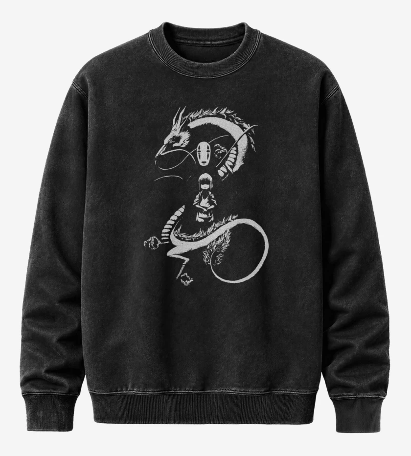 Poleron Polo Acid Wash Negro de Hakuhiro