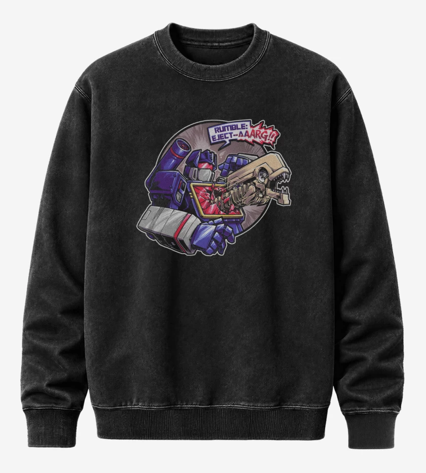 Poleron Polo Acid Wash Negro de Xenowave