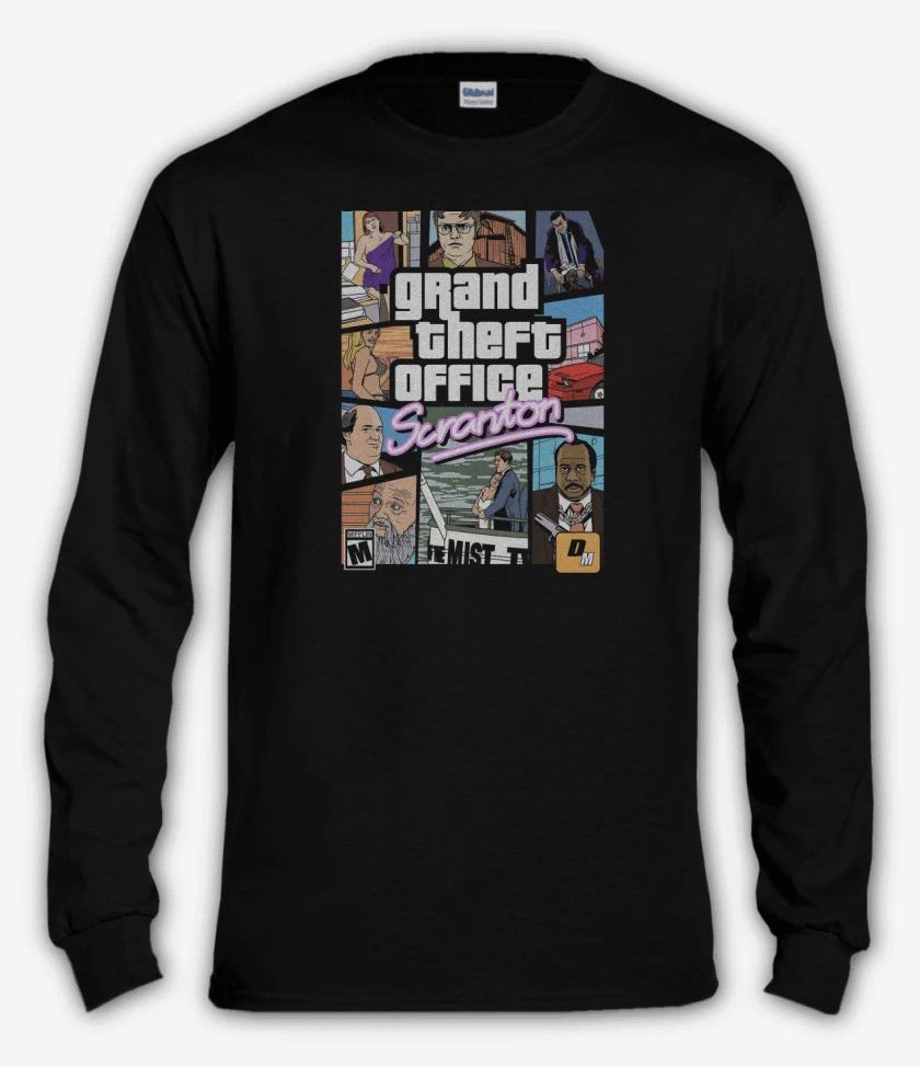 Polera manga larga Negro de GTOffice Scranton
