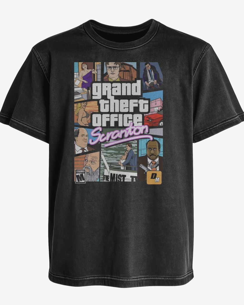 Polera desgastada Negro de GTOffice Scranton