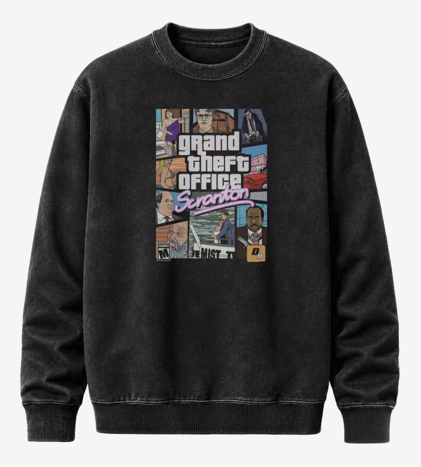 Poleron Polo Acid Wash Negro de GTOffice Scranton