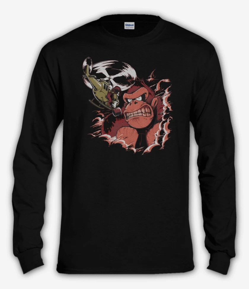 Polera manga larga Negro de Donking Kong