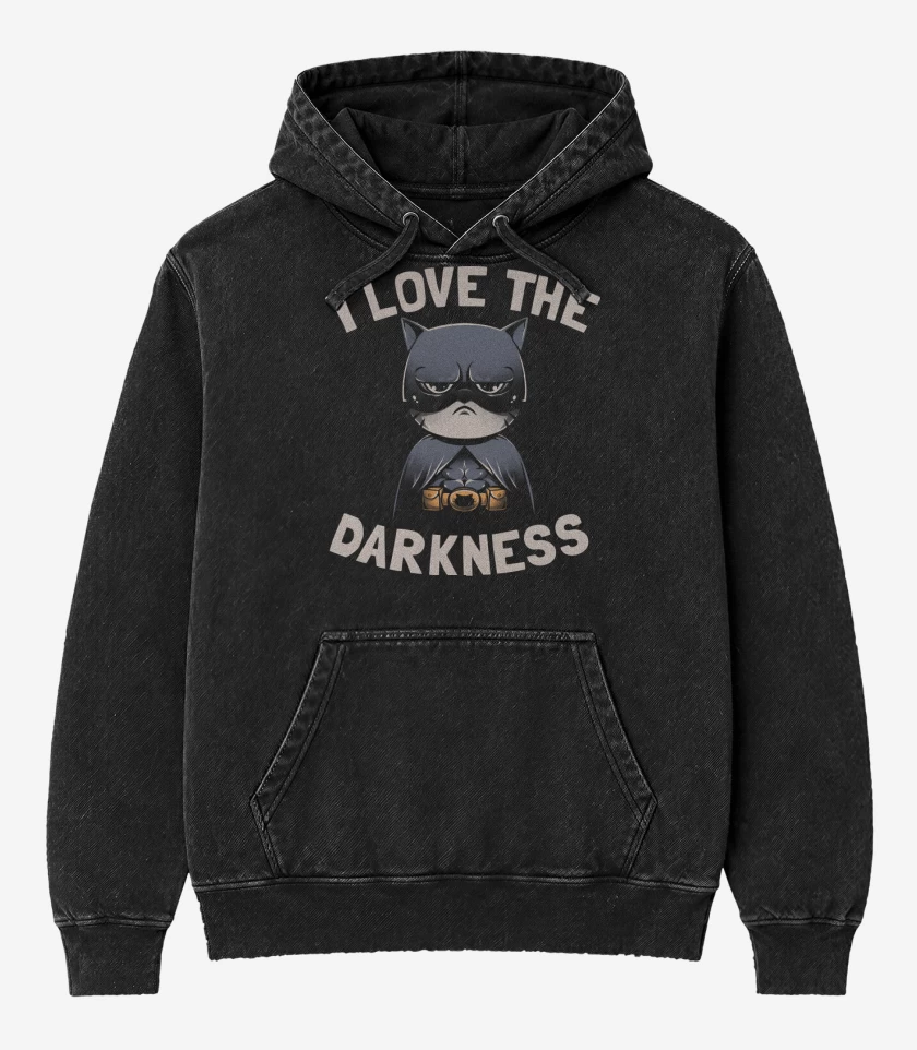 Poleron Canguro Acid Wash Negro de I Love Darkness