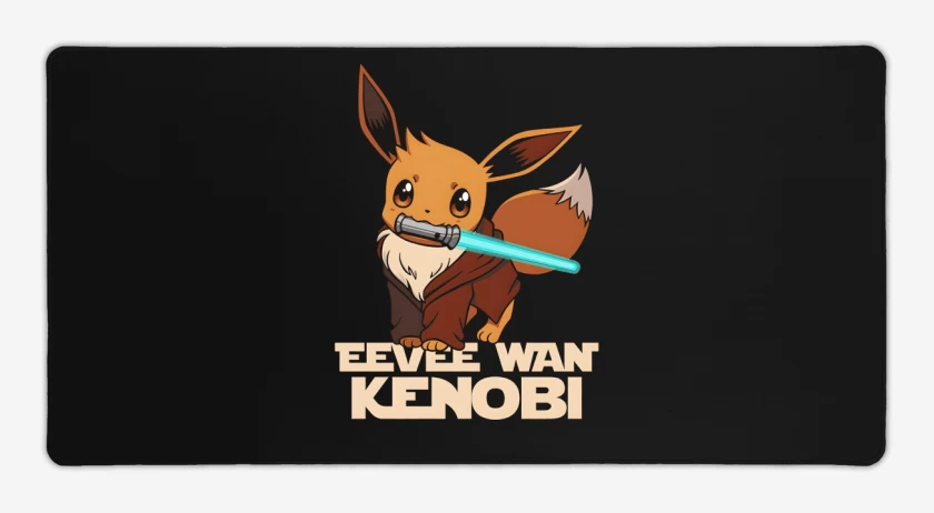 Mouse pad Gamer Negro de Eevee Wan Kenobi