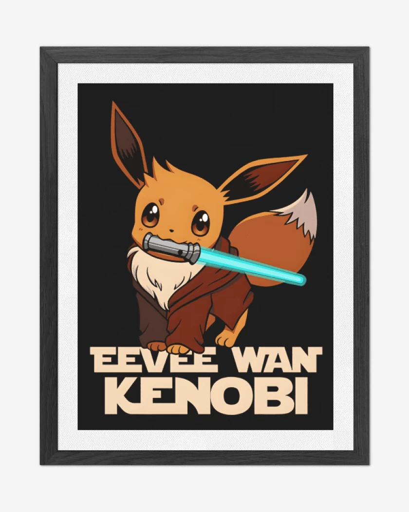 Cuadro decorativo Negro de Eevee Wan Kenobi