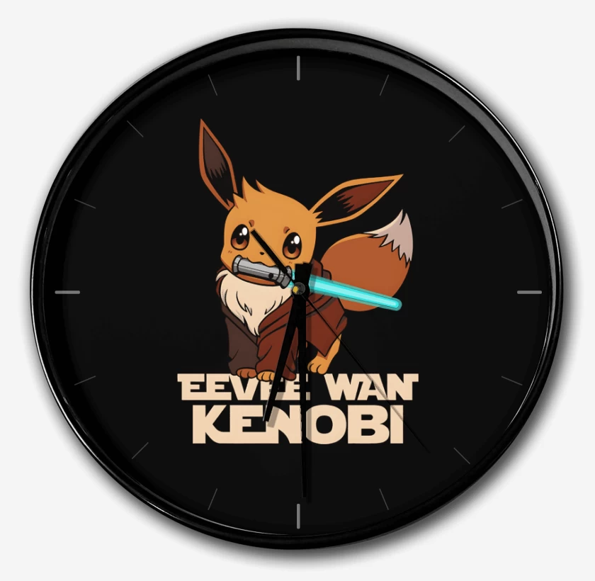 Reloj Negro de Eevee Wan Kenobi