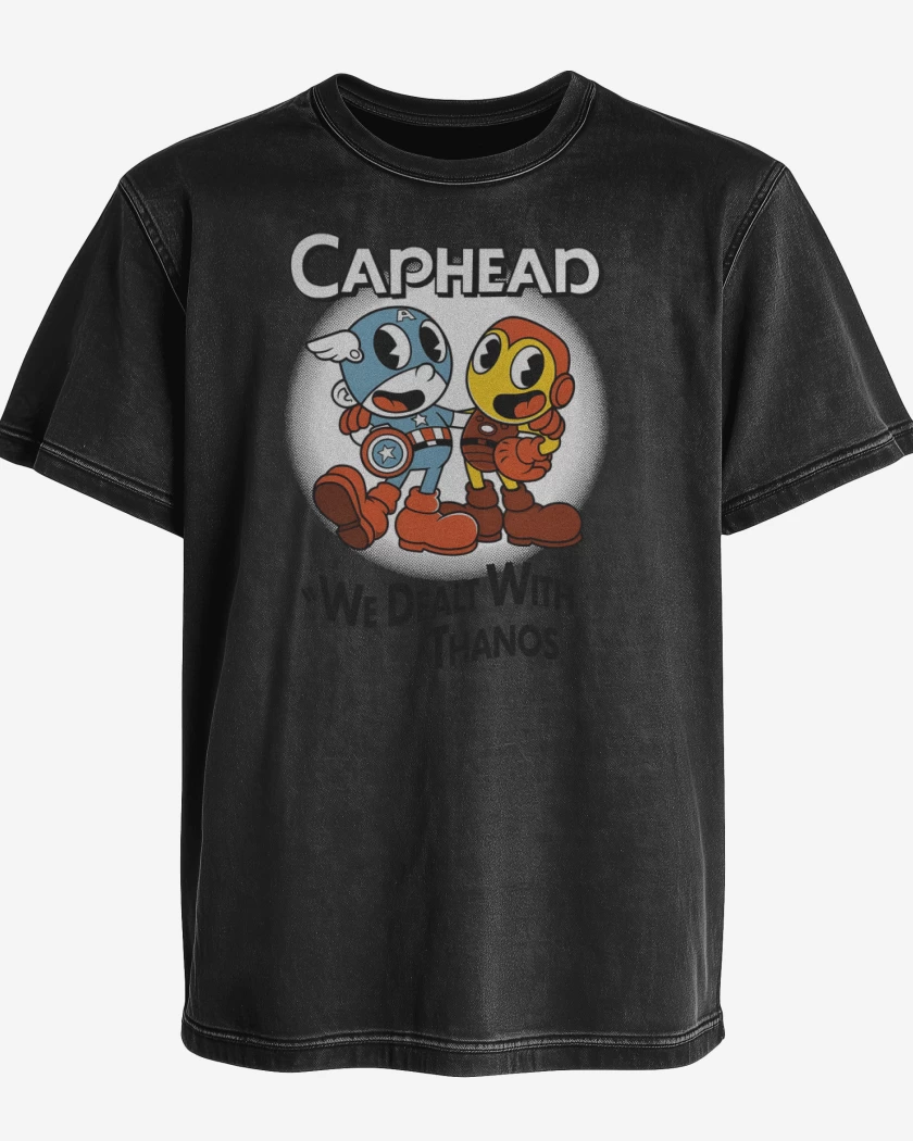 Polera desgastada Caphead