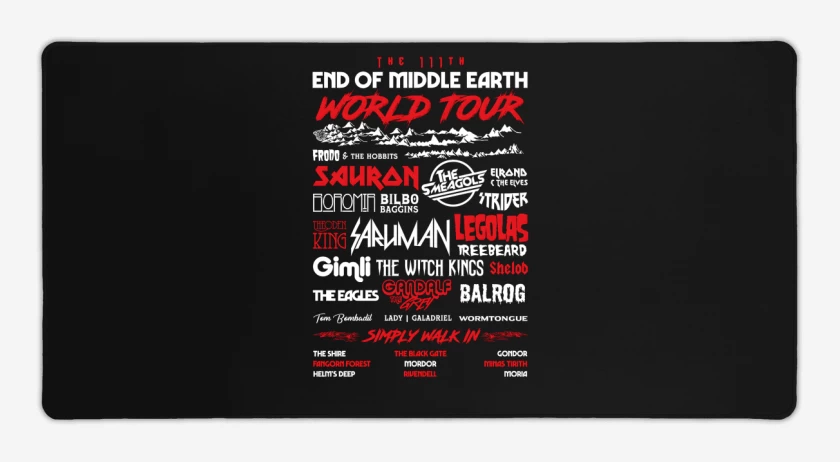 Mouse pad Gamer The End of Middle Earth World Tour