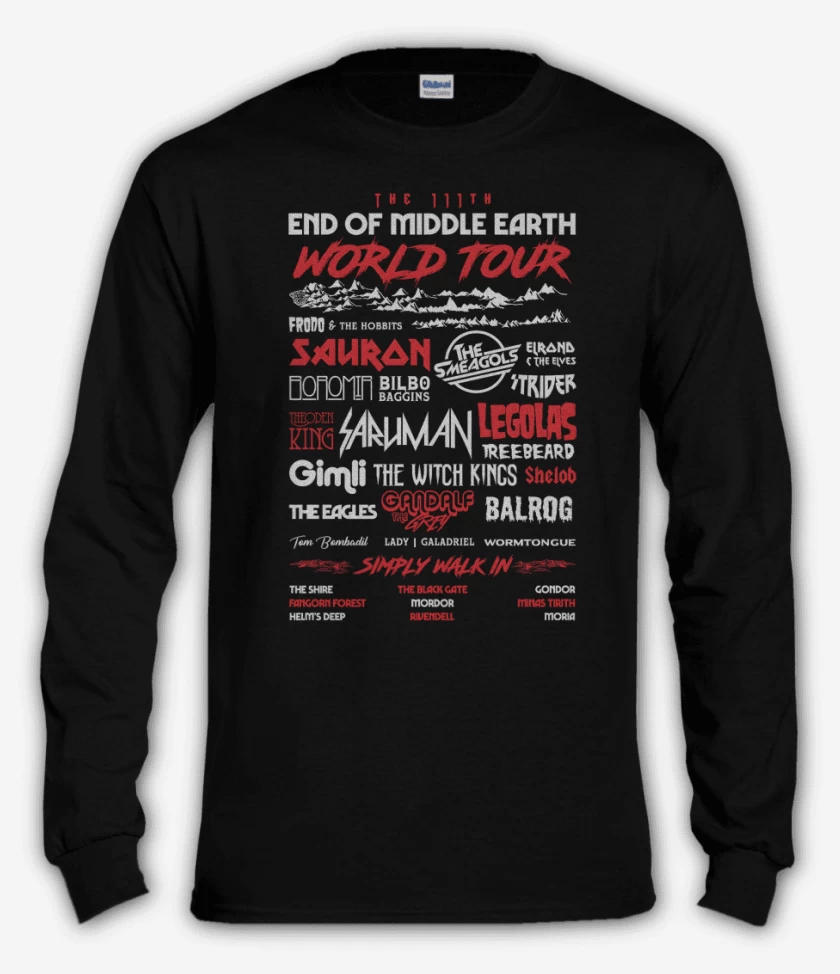 Polera manga larga Negro de The End of Middle Earth World Tour