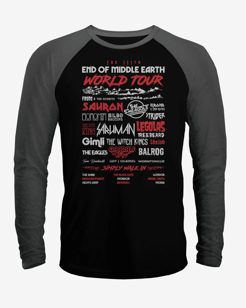 Polera Raglan The End of Middle Earth World Tour