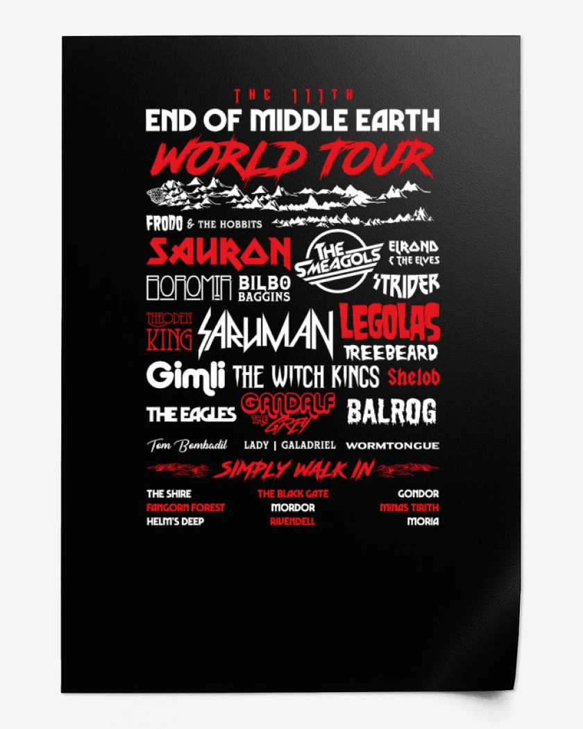Print The End of Middle Earth World Tour