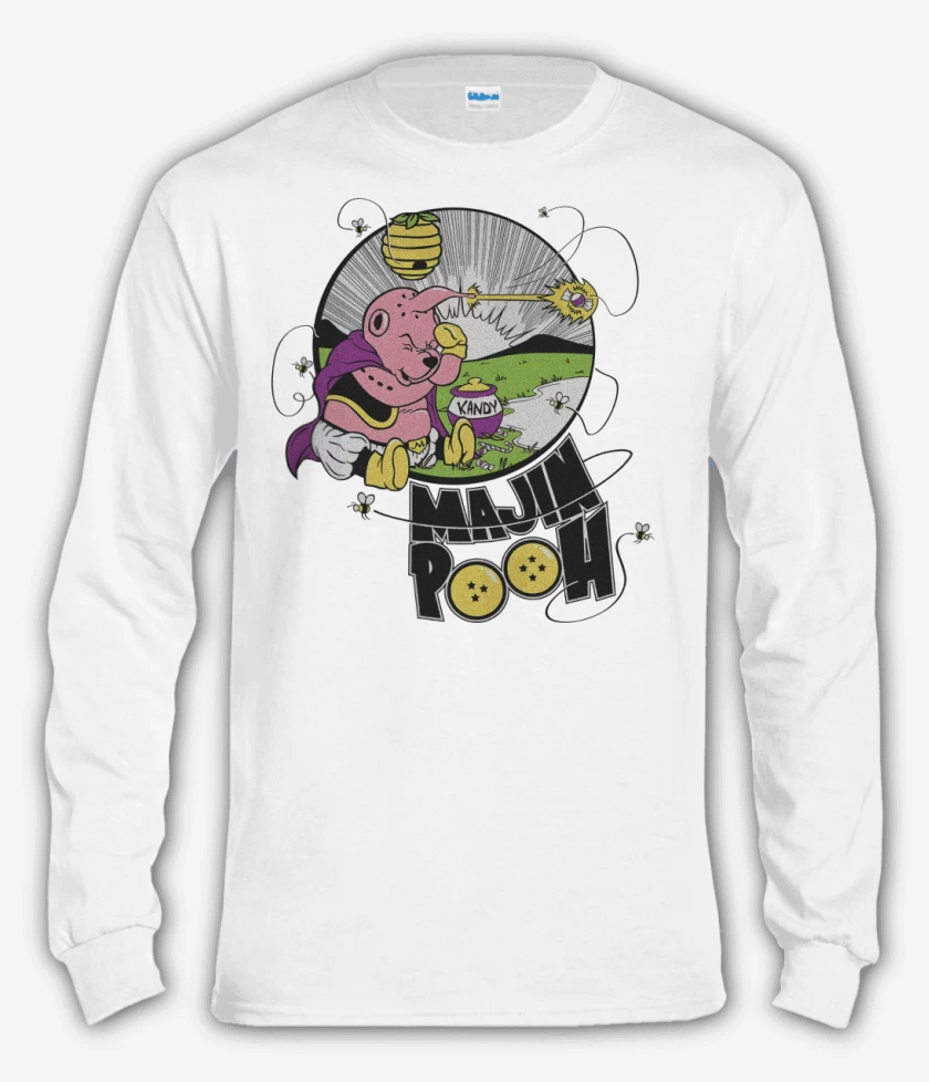 Polera manga larga Blanco de Majin Pooh