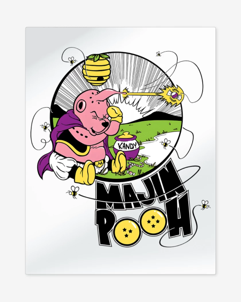 Print metalico Blanco de Majin Pooh