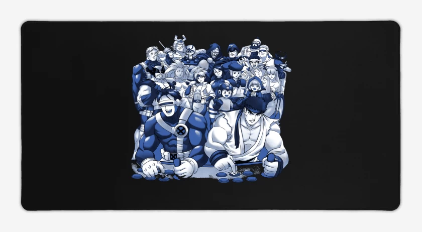 Mouse pad Gamer Negro de X-Men vs Street Fighter