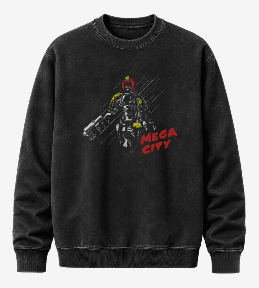 Poleron Polo Acid Wash Negro de Mega City